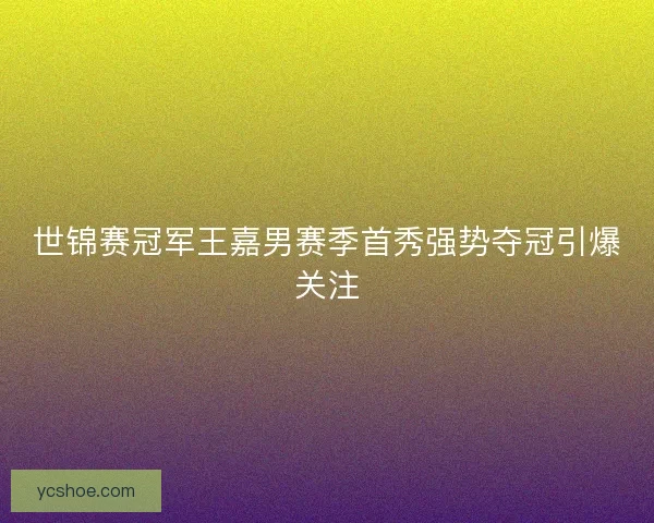 世锦赛冠军王嘉男赛季首秀强势夺冠引爆关注