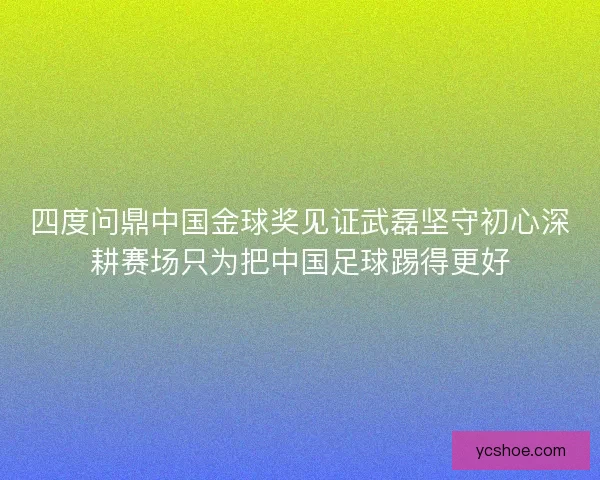 四度问鼎中国金球奖见证武磊坚守初心深耕赛场只为把中国足球踢得更好