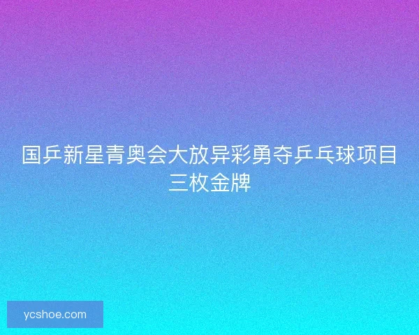 国乒新星青奥会大放异彩勇夺乒乓球项目三枚金牌