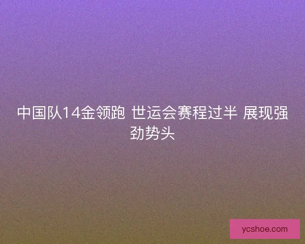 中国队14金领跑 世运会赛程过半 展现强劲势头